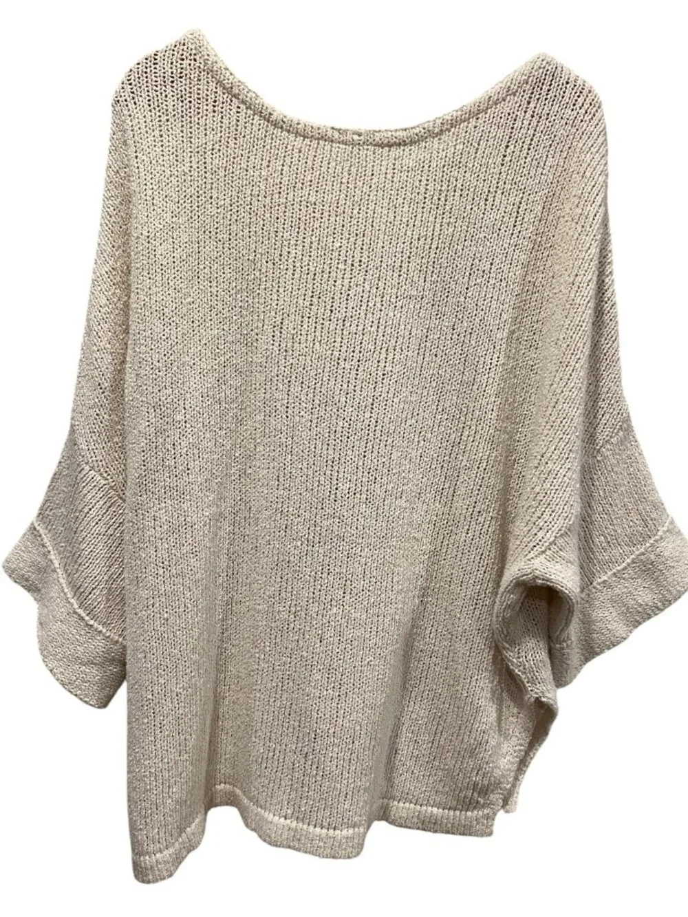 Free People Oversized V-neck Kangaroo Pocket Sweater, Ivory, S